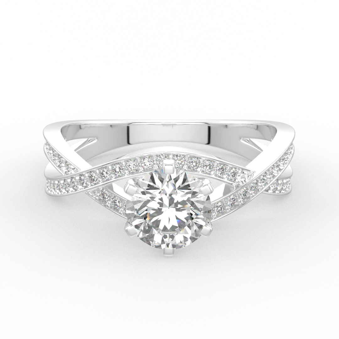 solitaire rings with criss cross band -latest RING,Band Ring design 2021