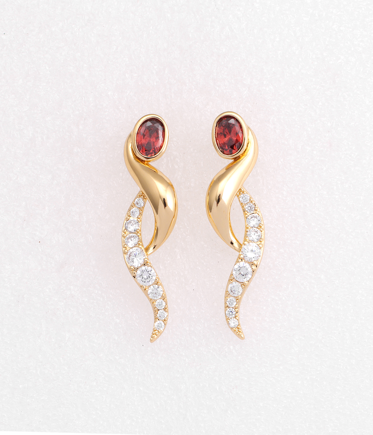 Garnet Cubic Zirconia Earrings by Vernon Wilson of Panama Bay Jewelers | VW021 -latest EARRING,Drop & Dangle design 2021