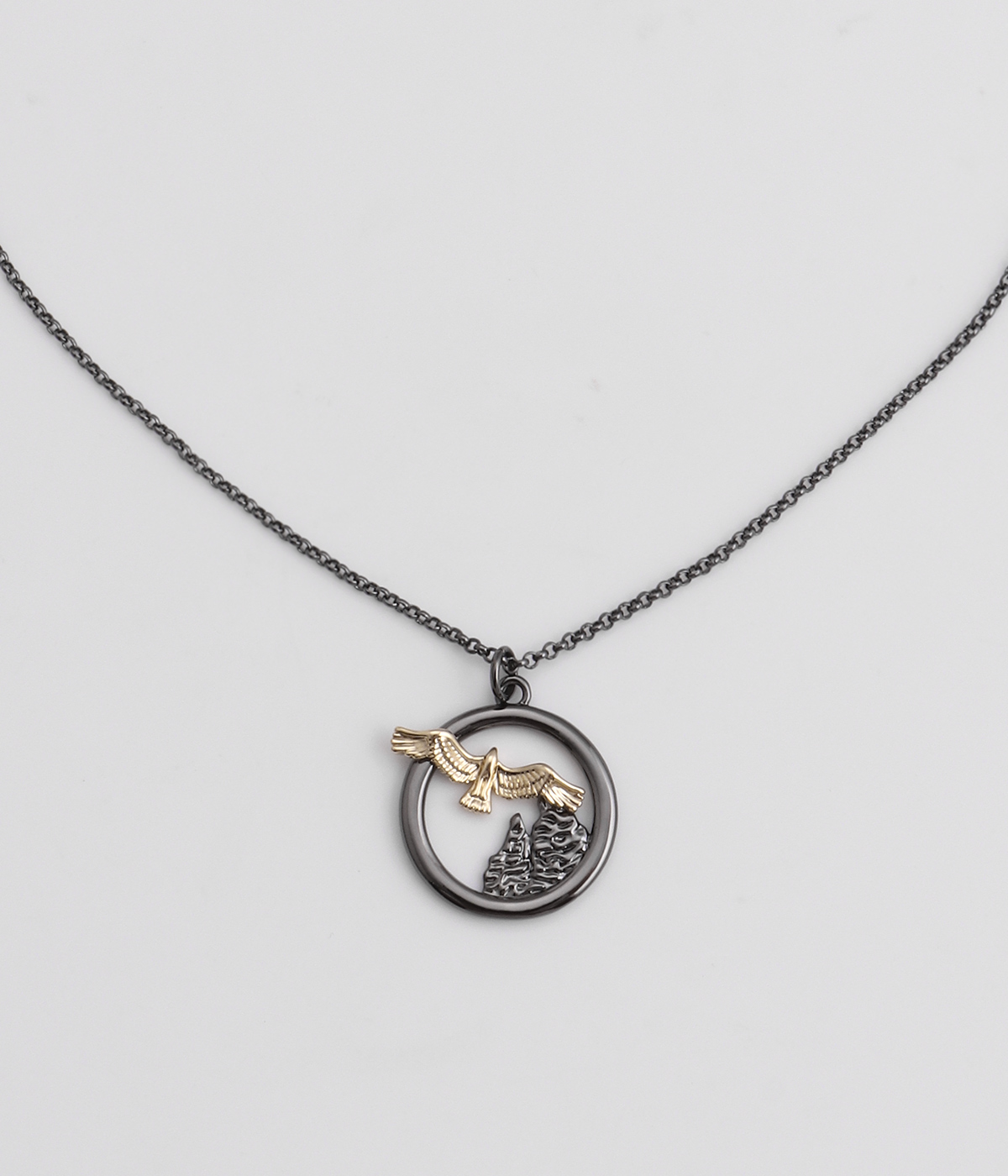 Circle Bird Pendant Two Tone  by Vernon Wilson of Panama Bay Jewelers | VW005 -latest NECKLACE,Layer Sets design 2021