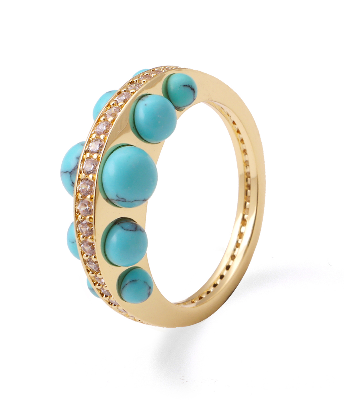 Wonders of the ocean-7（USA）with turquoise -latest RING,Band Ring design 2021