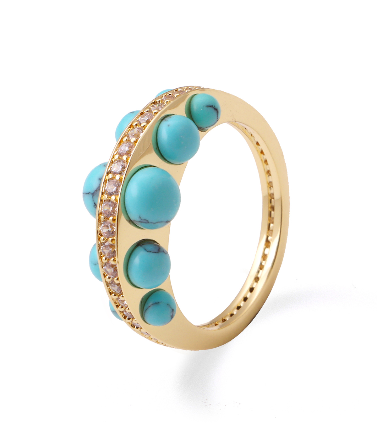 Wonders of the ocean-6（USA）with turquoise -latest RING,Band Ring design 2021
