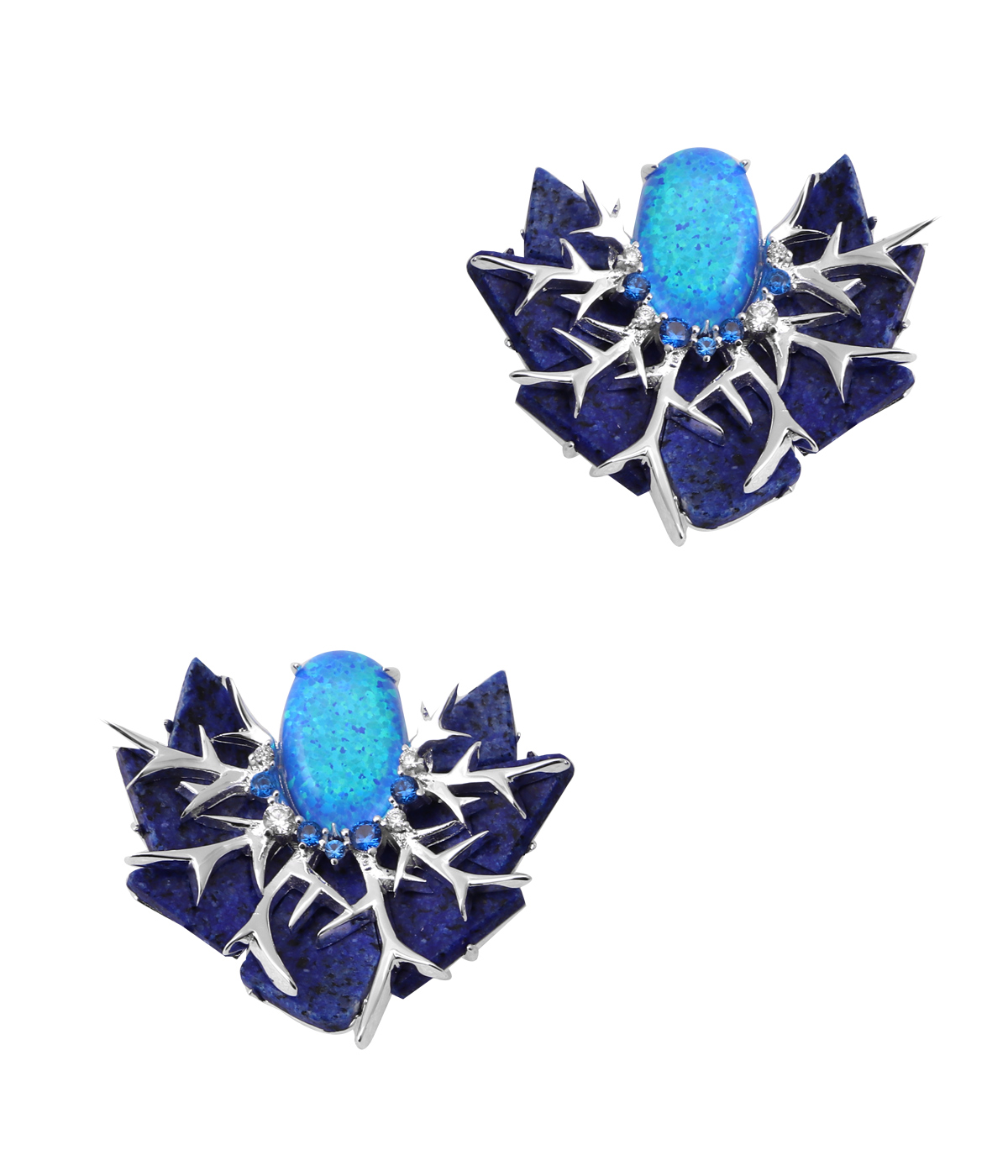 purple thistle flower-lapis lazuli -latest EARRING,Studs design 2021